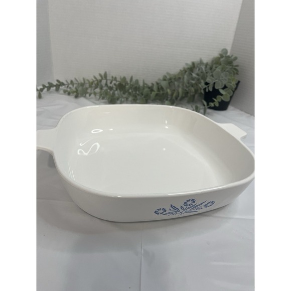 Rare Vintage Pyrex Corning Ware Blue Cornflower P-10-B 10 inch Stamped w/lid - Picture 11 of 13